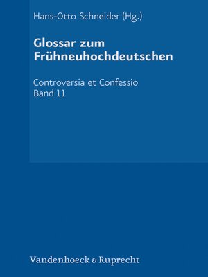 cover image of Glossar zum Frühneuhochdeutschen